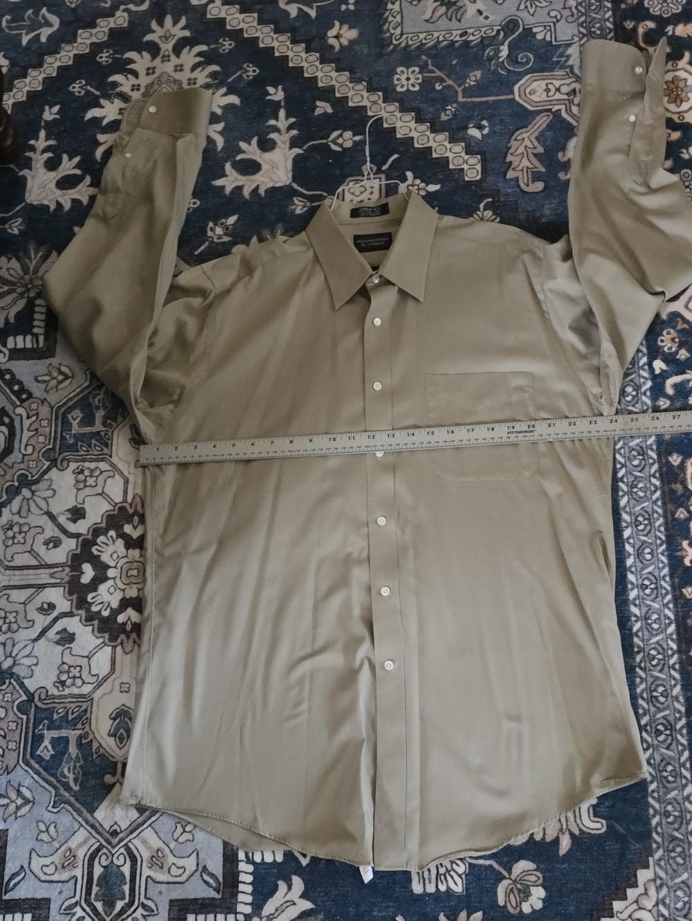 Roundtree & York 16.5 35 Tan Shirt Dillards